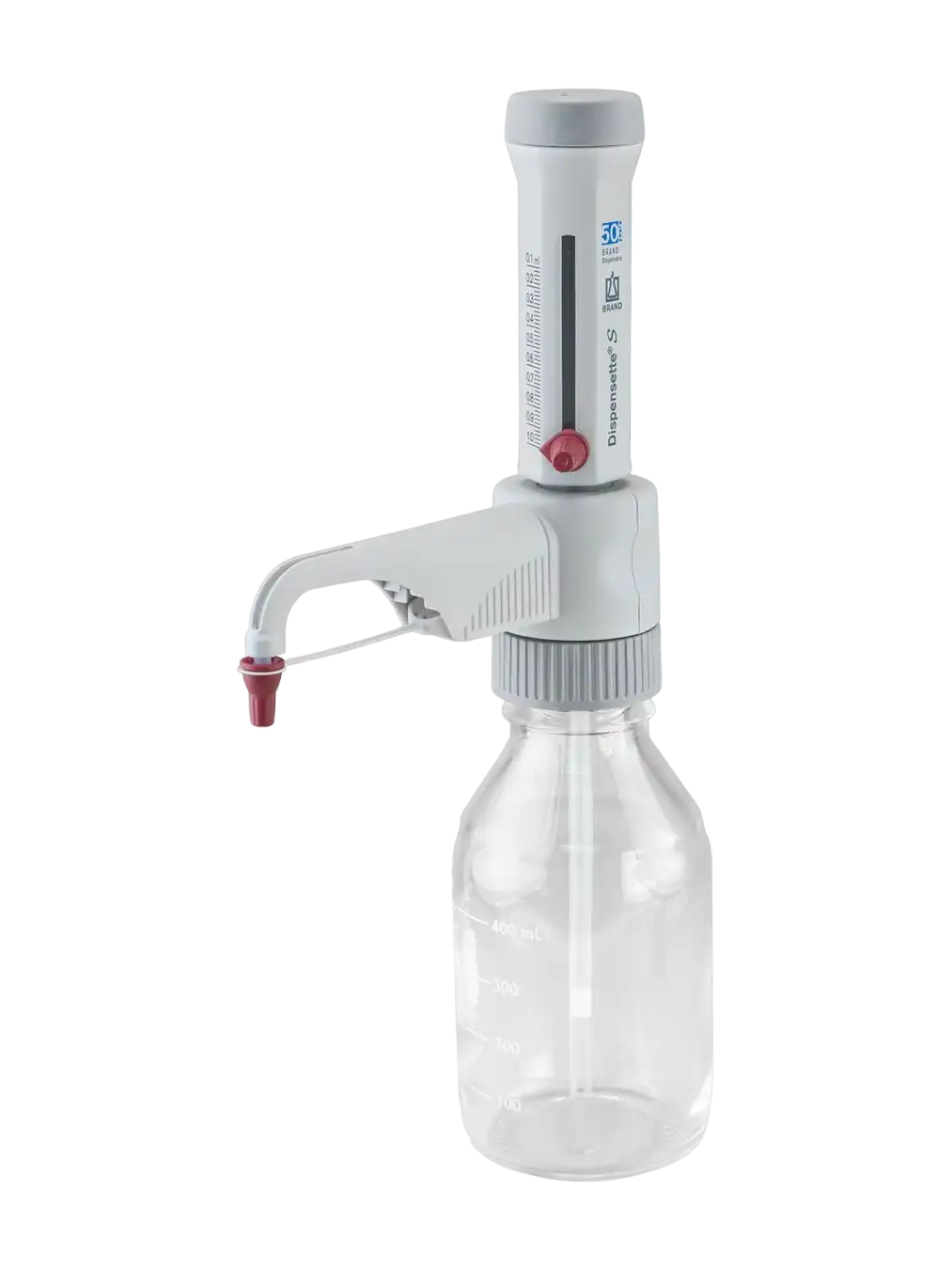 Bottle-Top Dispenser, Dispensette® S, W/O Valve 2,5-25 ml Adjustable Volume (Analog), 0,125 ml Accuracy, 0,5 ml Subdivision