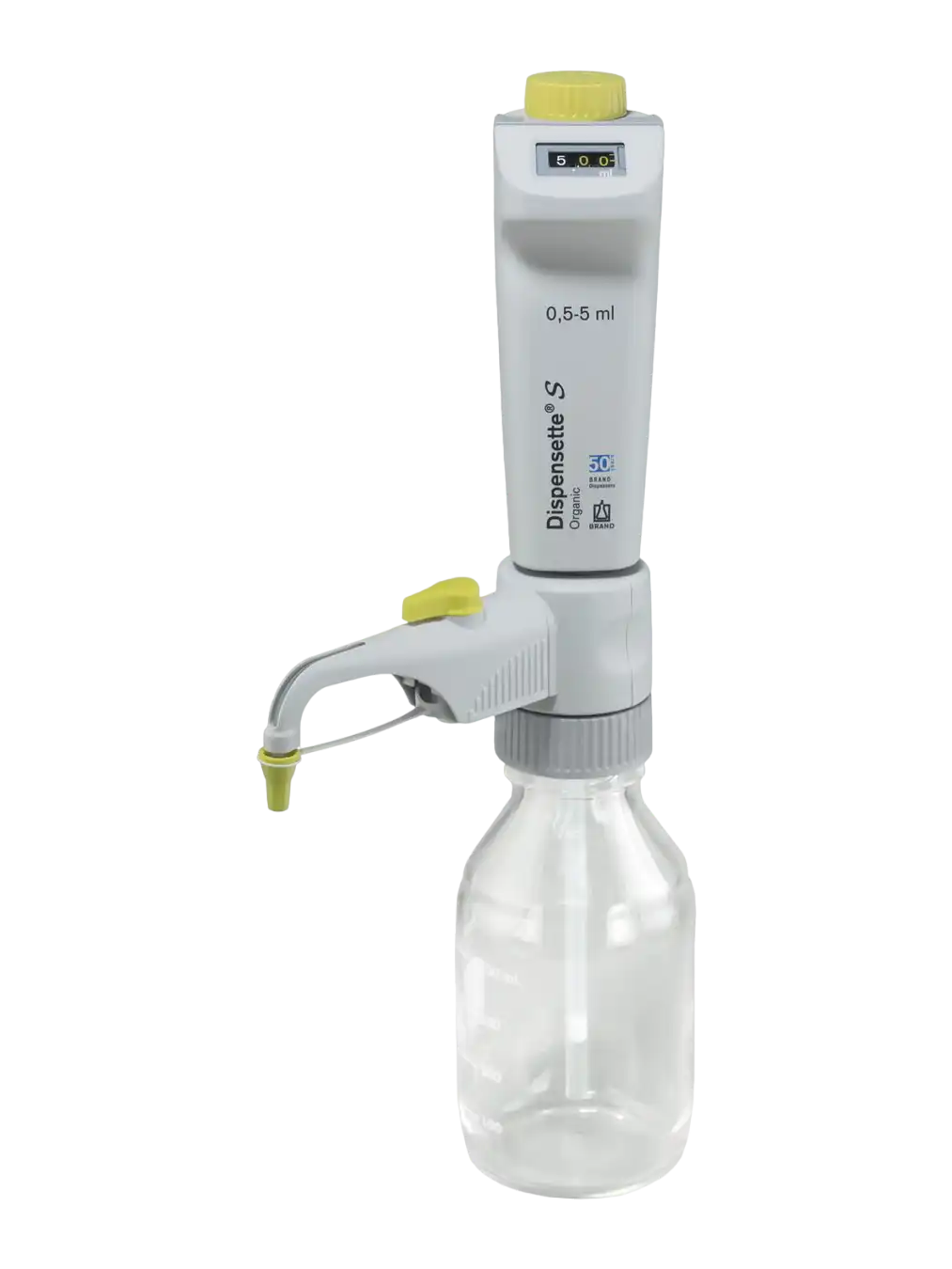 Bottle-Top Dispenser, Dispensette® S Organic, With Recirculation Valve 1-10 ml Adjustable Volume (Digital), 0,05 ml Accuracy, 0,05 ml Subdivision