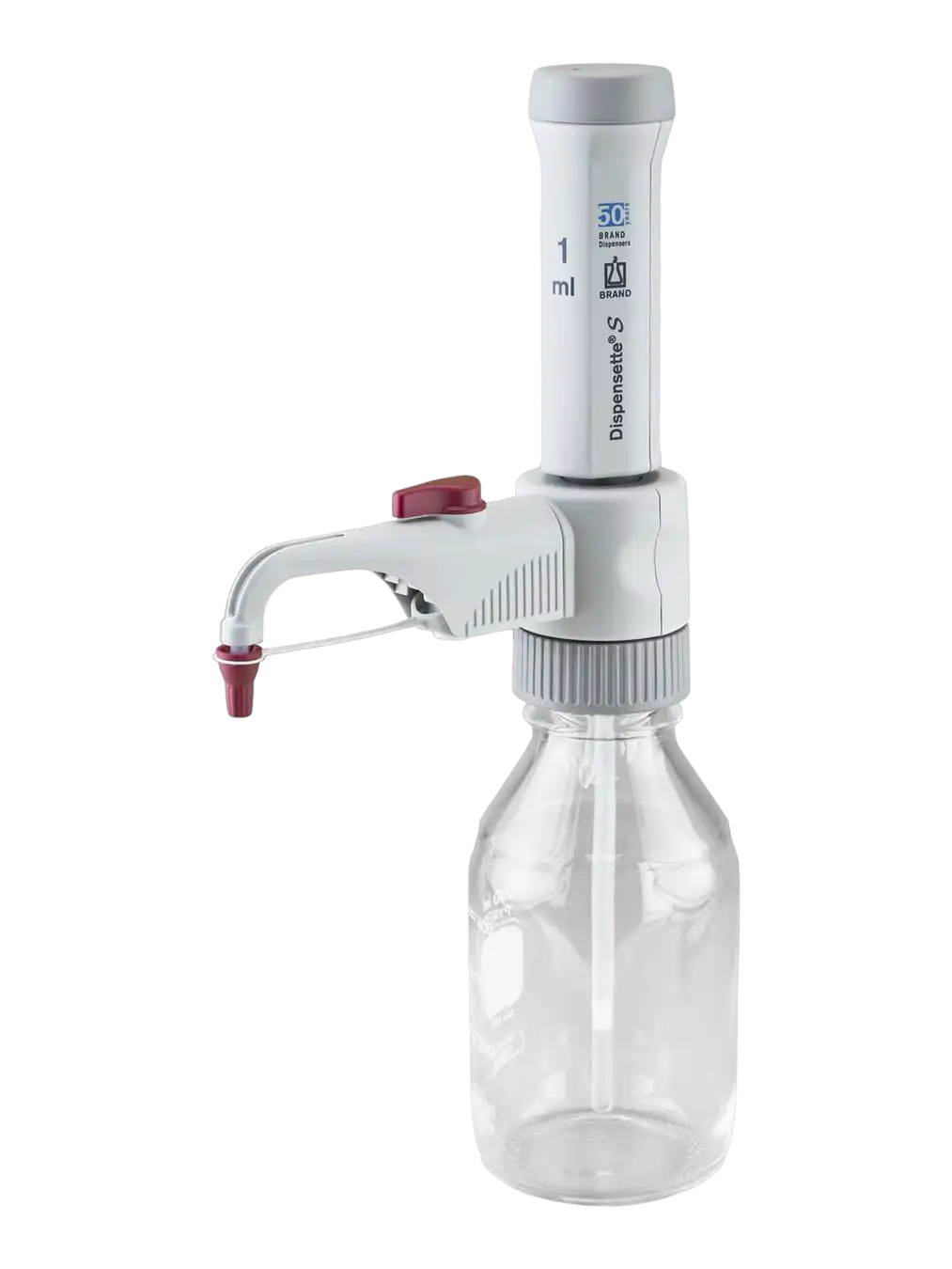 Bottle-Top Dispenser, Dispensette® S, With Recirculation Valve 2 ml Fixed Volume, 0,01 ml Accuracy
