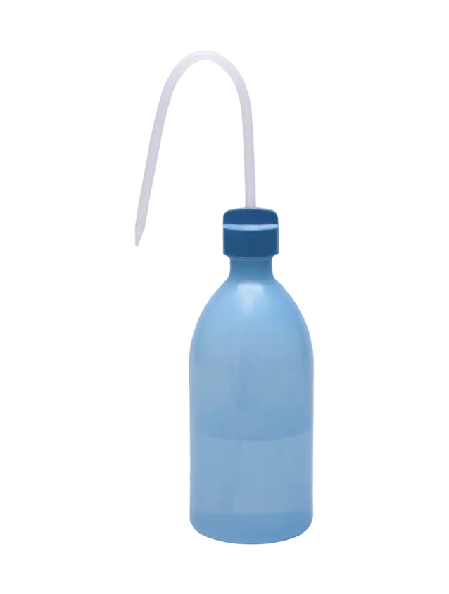 Wash Bottle, P.E, Narrow Neck, Green Body, Green Cap, 500 ml Volume